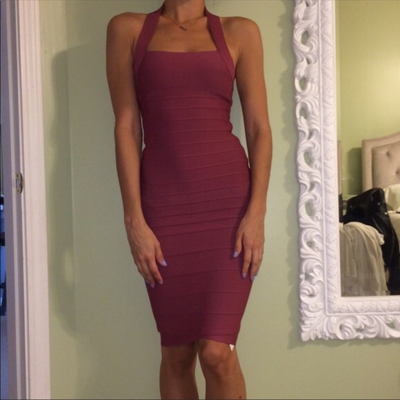 herve leger midi dress